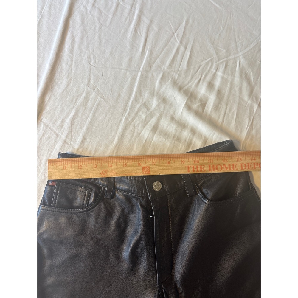 Polo Jeans Co Ralph Lauren Leather Pants Womens 2 Black Excellent Straight Leg - Picture 7 of 13